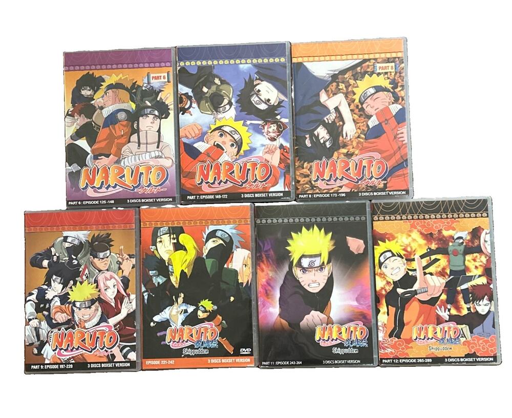 Naruto Shippuden TV Series DVDs Box Set Episodes 125-289 English Subtitles